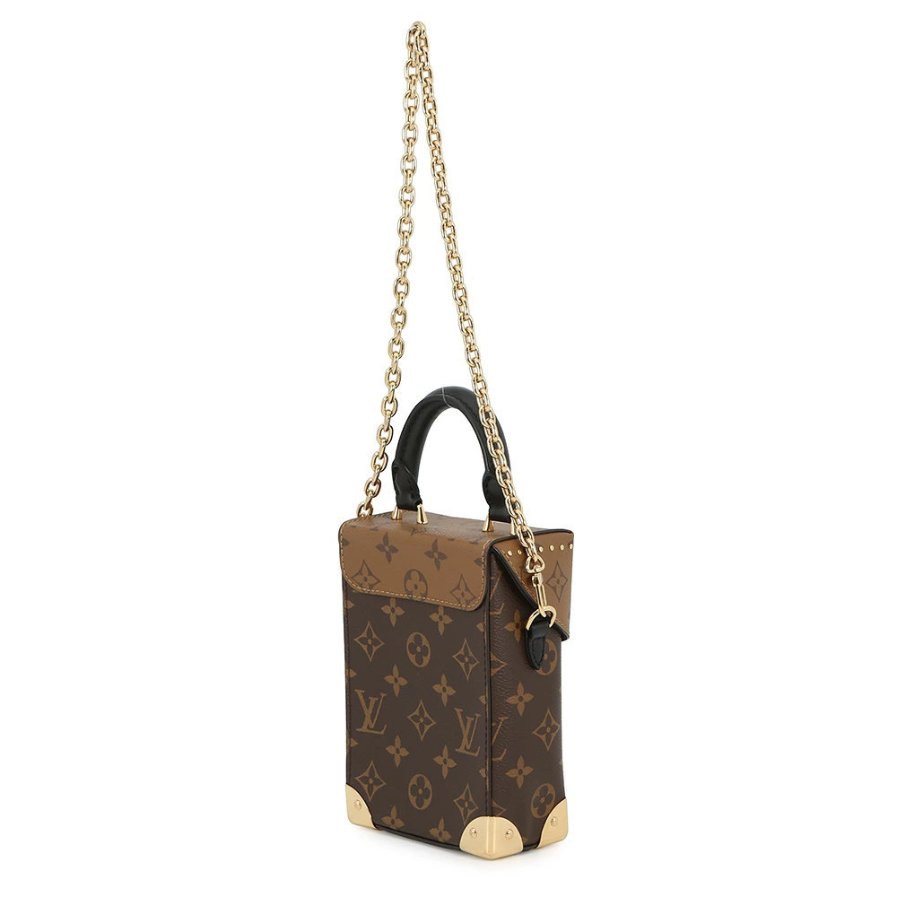 Louis Vuitton Monogram Black Handbag Chain Camera Shoulder Reverse Black